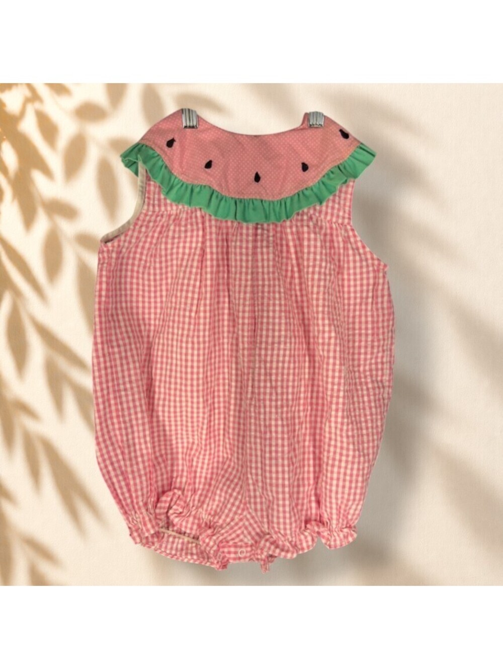 Carter's Infant Romper Girls Pink Plaid Button Cotton Sleeveless Crew Neck